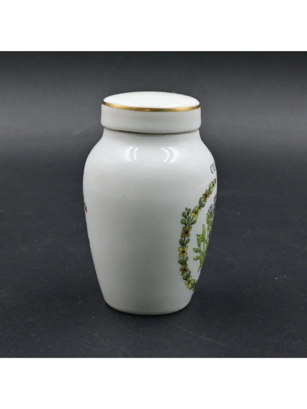 Franklin Mint Gloria Vanderbilt Curry Spice Jar Vintage 1985 Porcelain